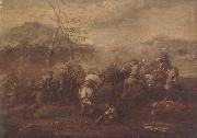 Pietro Graziani A cavalry skirmish Spain oil painting artist